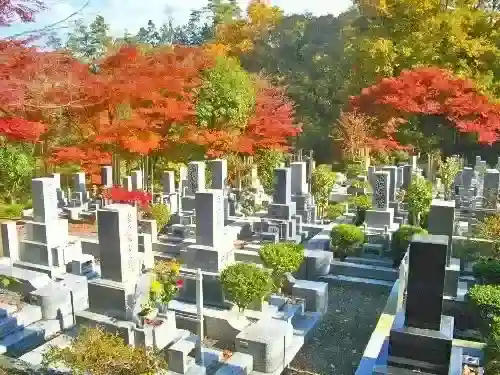 紅葉が映える光華園霊園の墓地