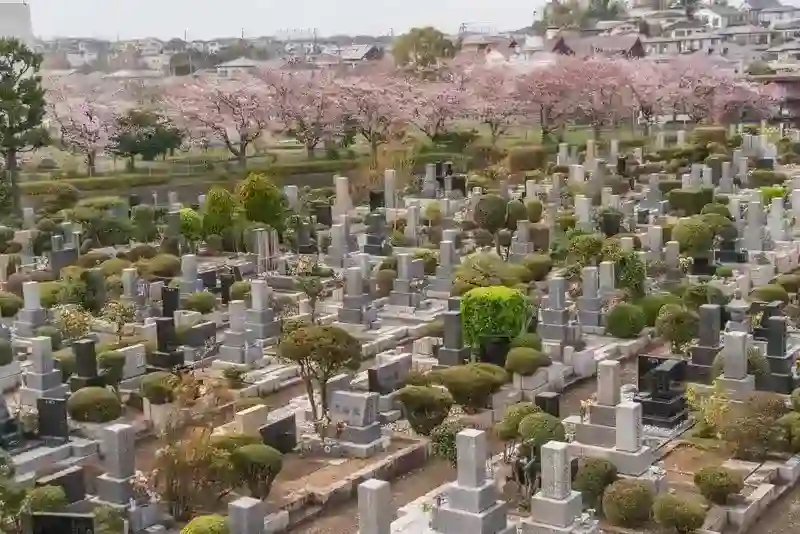 綺麗に整備された墓地