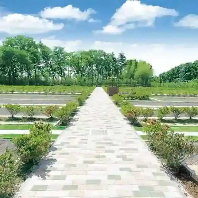 平坦な造りの参道
