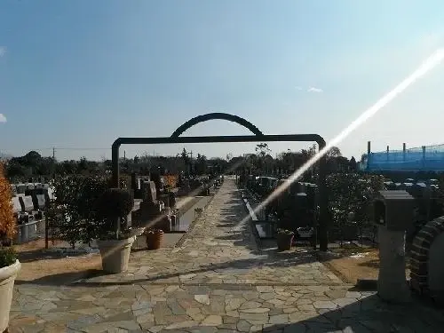 平坦で広い参道