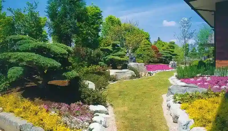 管理棟側の庭園