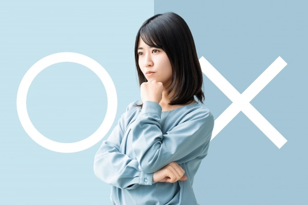 丸とばつと女性