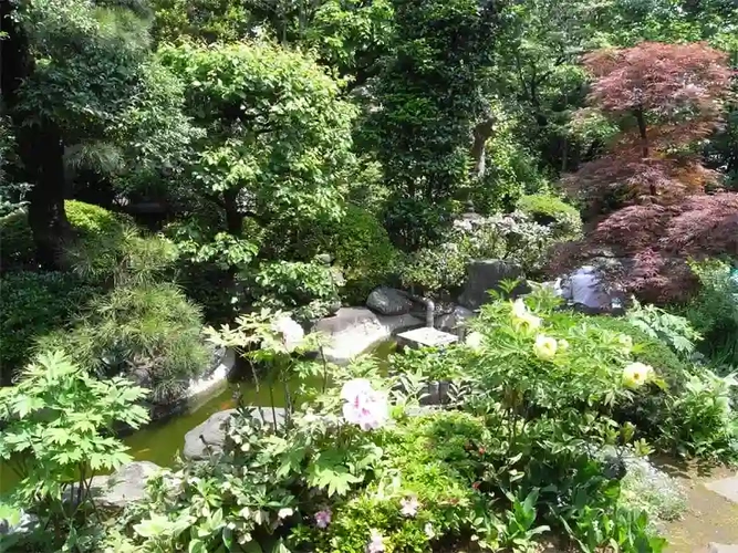 養福寺 雰囲気のある庭園には池があります