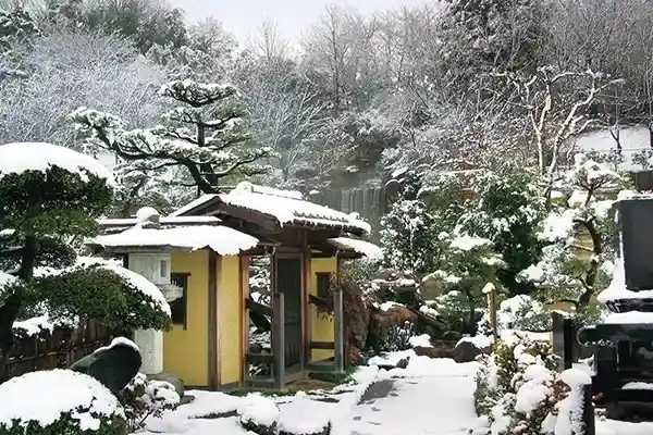 メモリアルフォレスト多摩 雪が積もっている様子