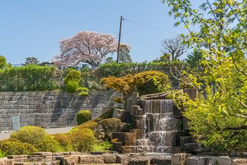 春秋苑 青蓮堂 屋内御廟 (納骨堂) 滝の流れる池