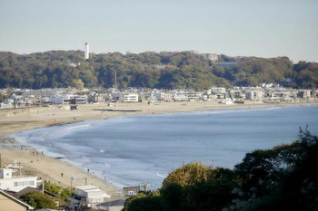 由比ガ浜が一望できる