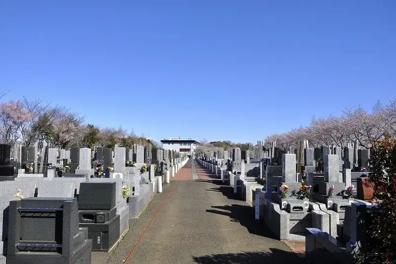 上尾霊園 歩きやすい広い道