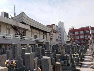 温かい雰囲気の寺院墓地